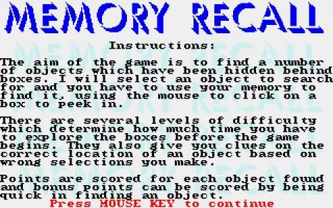 MEMORY RECALL screenshot 3