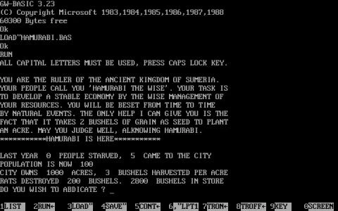 HAMURABI screenshot 2