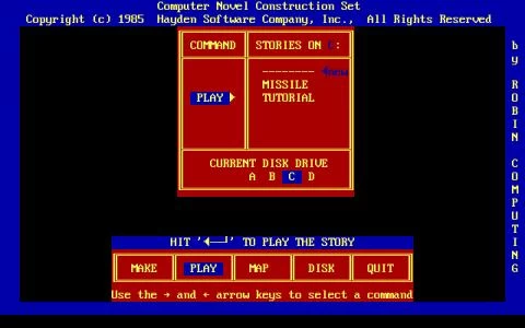 COMPUTER NOVEL CONSTRUCTION SET screenshot 2